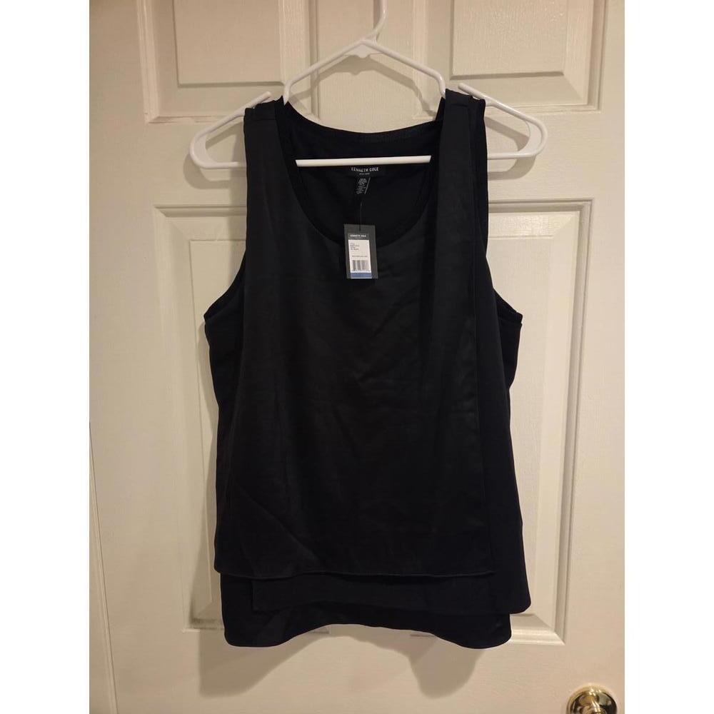 Kenneth cole xl Black Sleeveless Layered Tank Top